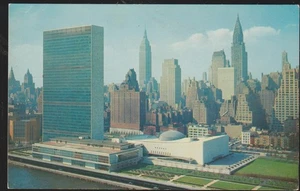United Nations Gebäude New York City NY. Chrom Postkarte - Bild 1 von 2