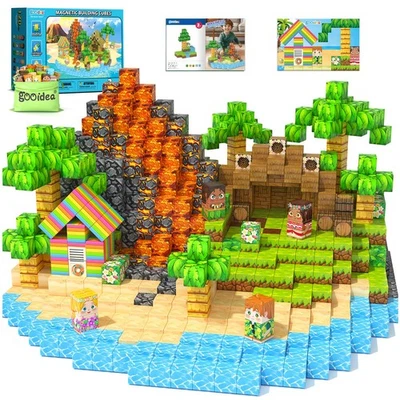 Bloques magnéticos - 120 piezas cubos de 1" juguetes de construcción para niños (edades 3-12) STEM Foto 1 de 4