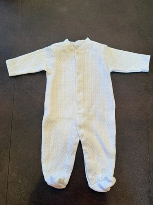 Kissy Kissy Baby Cable Knit Super Soft 100% Pima Cotton 0-3 month Footed Sleeper - Image 1 of 3