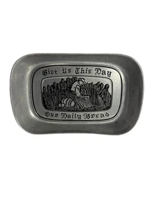 Wilton Armetale Pewter Give Us This Day Our Daily Bread Tray USA 10.75” - Picture 1 of 9