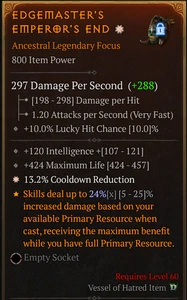 💥DIABLO 4💥TEMPORADA 10💥Focus💥1GA Enfriamiento + Int + Life + Edgemaster High Aspect - Imagen 1 de 1