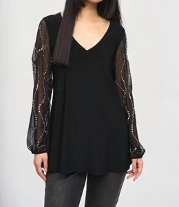 Joseph Ribkoff Tunika mit verziertem Netz und Puffärmeln Gr. 8 (UK 10) - Bild 1 von 3