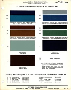 1946 1947 1948 DE SOTO DELUXE SEDAN CUSTOM COUPE CONVERTIBLE PAINT CHIPS (PPG) - Picture 1 of 1