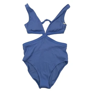 NEU Aerie Damen Rib Voop Full Coverage Einteiler Badeanzug Gr. M Himmelblau - Bild 1 von 6