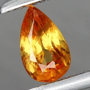 0.32ct t.w 5.1x3.1mm Pear Natural Orange Sapphire Songea, Tanzania🍊 - Picture 1 of 4