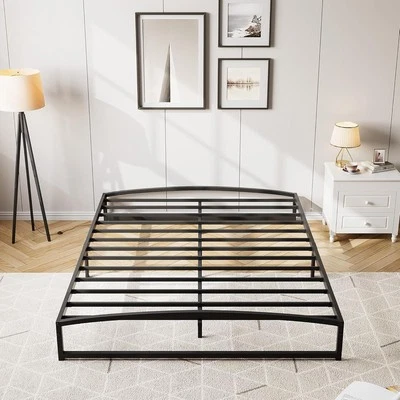 Heavy Duty Sturdy Metal Bed Frame 6" Height Platform Bed Slat Support 6 Sizes  - Image 1 of 4