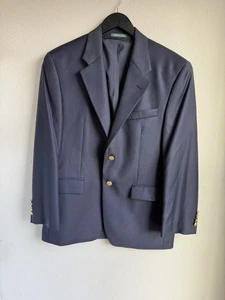 Chaqueta Blazer Lauren Ralph Lauren Para Hombre 38S Azul Marino Lana Botones Dorados Usada en Excelente Condición - Imagen 1 de 21