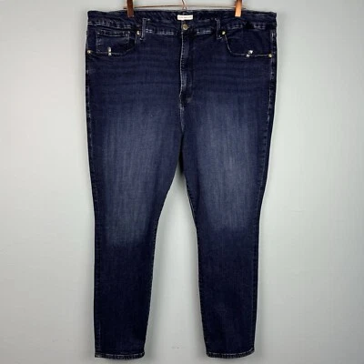 Pantalones de mezclilla ajustados Good American para mujer Good Legs tiro alto azul lavado oscuro talla 28 Foto 1 de 4