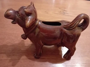 Vintage Kitsch Arthur Holz lachende braune Kuh Milchkännchen Milchkännchen - Bild 1 von 5