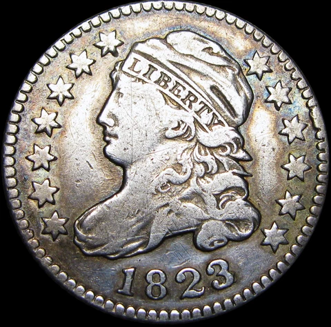 1823/2 Small E's Capped Bust Dime Silver US Coin ---- Type Coin RARE  ---- #B907 Cover