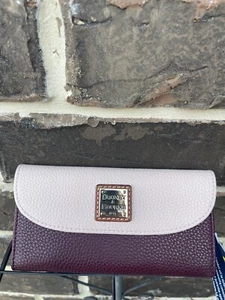 NWT$178 Dooney & Bourke Continental Leather Clutch Wallet Blush Bordeaux burgund - Picture 1 of 4
