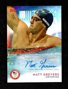 2016 Topps USA Olympic Team MATT GREVERS Swimming Autograph #21 - Picture 1 of 2