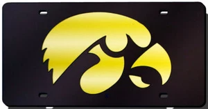 Iowa Hawkeyes License Plate Laser Cut Black - Picture 1 of 1