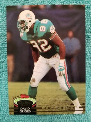 1992 TOPPS STADIUM CLUB DAVID GRIGGS #283 MIAMI DOLPHINS  - Image 1 of 3
