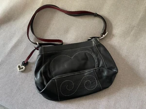 Brighton Handbag Brown Leather Detachable Strap Heart - Picture 1 of 8