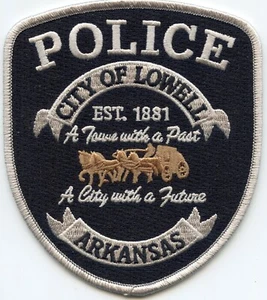 LOWELL ARKANSAS POLICE Town With A Past A City With A Future BLACK POLICE PATCH - Picture 1 of 1