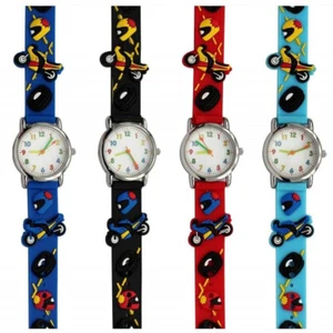 27mm Milano Expressions Boys Sports Analog Girls Kids Motorcycle Wrist Watch - Picture 1 of 5