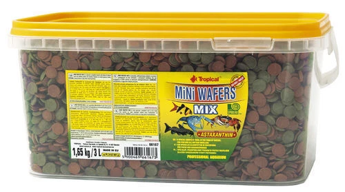 3 litros Tropical Mini Wafers Mix para Corydoras Welse cangrejos peces de fondo