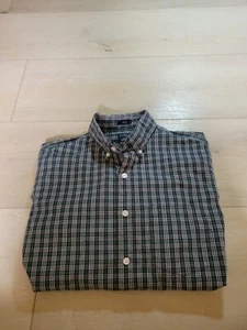Camicia elegante uomo J.CREW flex lavata casual quadri quadri verde blu PICCOLA slim fit - Foto 1 di 10