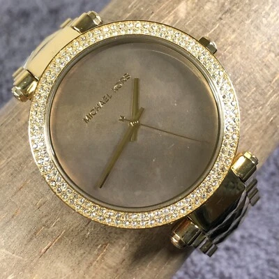 Michael Kors Women Parker MK-6425 Dress Pave Gold Tone 39mm Quartz Watch 7 1/4" - Image 1 of 4