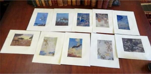 Edmund Dulac color prints c. 1920's scarce fairies nymphs fantasy art lot x 10 - Picture 1 of 9