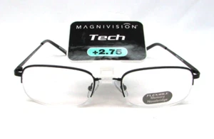 MAGNIVISION Tech Reading Glasses HF11 BLK 52/20-140 +2.75 - Picture 1 of 6