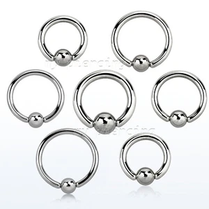 PAIR 12G 10G 8G Surgical Steel Captive Bead Ring Septum Earrings 5/16" to 3/4" - Picture 1 of 3
