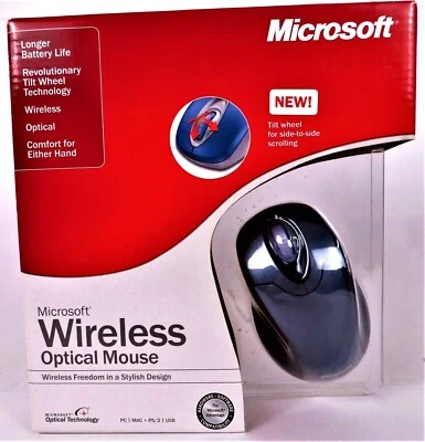 Microsoft Wireless Optical Mouse Part No. X09-49261 Tilt Wheel - USB NEW Sealed - Image 1 of 4