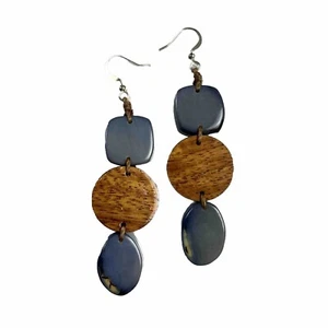 Fair Trade Tagua Nut Organic Earrings Jewelry (Sustainable & Eco-Friendly) - Picture 1 of 6