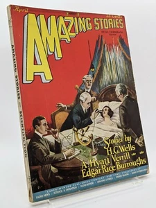 AMAZING STORIES - April 1927 Pulp, Gernsback bedsheet, Paul cover - Picture 1 of 2