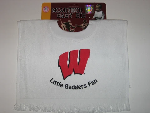 Wisconsin Badgers Terry Velour Pullover Towel Baby Bib FREE SHIPPING!! Cover