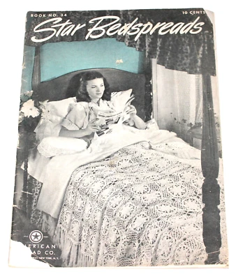Colchas Vintage Star #34 Crochet American Thread Company años 40 CT4 Foto 1 de 3