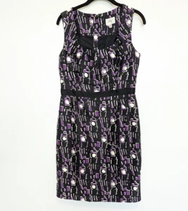 MILLY of NEW YORK Silk Blend Dress Womens Size 8 Purple Sheath Sleeveless Office - Picture 1 of 12