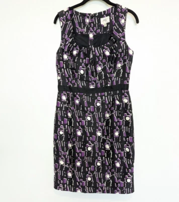 MILLY of NEW YORK Silk Blend Dress Womens Size 8 Purple Sheath Sleeveless Office - Image 1 of 4