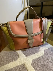 LANCEL women Handbags Leather Tote Bag Beige Yellow And Pink - Picture 1 of 8