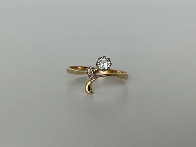 Jugendstil Diamant Ring in 585 Gelbgold - Bild 1 von 4
