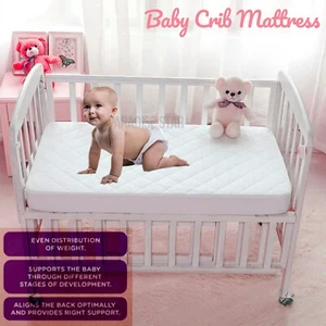 NEW QUILTED CRIB BABY COT BED TODDLER MATTRESS WATERPROOF BREATHABLE ALL SIZES - Picture 1 of 5