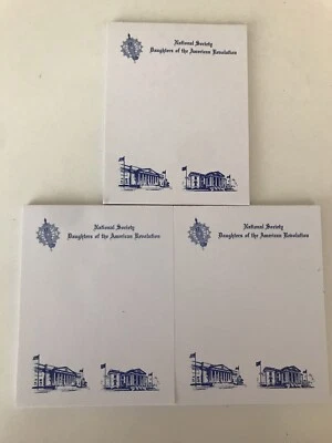 Set of 3 DAR Daughters of the American Revolution Paper Note Pad Notepad Notes  - Image 1 of 2