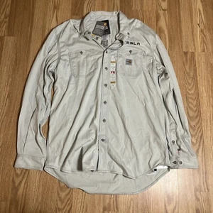 Tesla Carhartt Force Men’s LG Flame Resistant Long Sleeve Button Up Shirt NWT - Picture 1 of 6