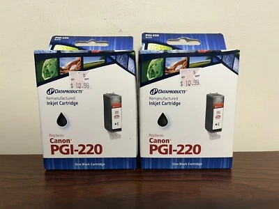 (2) Dataproducts Remanufactured Inkjet Cartridge Replaces Canon PGI-220 ~NIB~ - Image 1 of 4