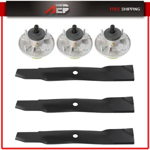 Kit de husillo de hoja 54" para John Deere Z325E Z330M X570 M143520 AM144608 - Imagen 1 de 8