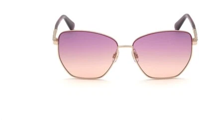 Gafas de sol Swarovski SK311 32T púrpura dorado ojo de gato marco de metal 58-14-140 cristal Foto 1 de 3