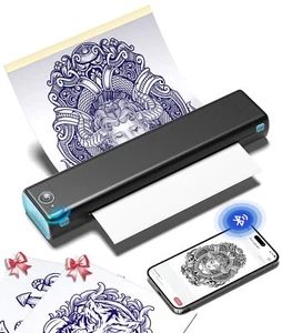 M08F Thermocopieur Tatouage Imprimante Stencil Tatouage avec 10 Feuilles de P... - Afbeelding 1 van 8