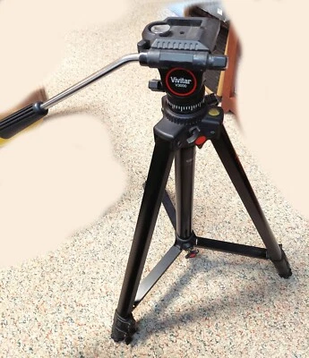 Vivitar V3000 Camcorder Camera Black Metal Telescoping 66" Tripod - Image 1 of 3