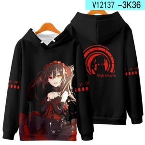 DATE A LIVE Kurumi Tokisaki Anime Kapuzen Sweatshirt Hoodie Hooded Sweater Coat - Picture 1 of 2