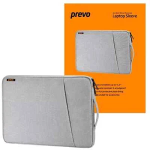 Prevo 15.6 Inch Laptop Sleeve, Side Pocket, Cushioned Lining, Light Grey - Picture 1 of 3