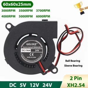 6025 Radial Turbo Blower Fan Mini Brushless Cooling Fan DC 5/12/24V 3000-6000RPM - Picture 1 of 5