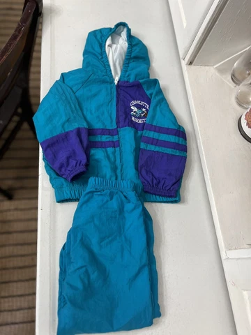 Vintage Charlotte Hornets Licensed NBA Official Full Zip Jacket & Pants Toddler Cover