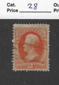 Warrenstamp US Scott # 178, 2 cent vermillion,  VF+, 1875, scv.$28 - Picture 1 of 2