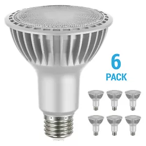 6 Pack Satco S22242 LED 120V 20.5W 75W PAR30LN Long Neck Medium E26 Silver 4000K - Picture 1 of 12
